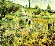 Pierre-Auguste Renoir stigen upp over faltet oil painting